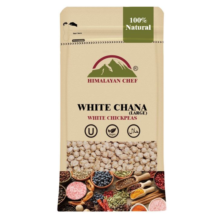 Himalayan Chef White Chana Large - 454G | White Chickpea