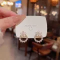 Korean Jewellery Blossom Pink Flower Zircon Stud Earrings for Girls | S925 Needle | S925 Needle Earings For Birthday Wedding Anniversary | For All Occasions. 