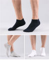 3 Pair Ankle Socks  - Plain Cotton Mens Short Male sock - black/white/gray. 