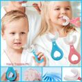 Set Of 2 Baby Toothbrush Premium Quality U shaped Silicon Brush For Kids Teeth Cleaning  Extra Soft Teether. 