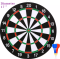 Dart Board with 6 Darts Arrows and 1 Double Sided dartboard score Game Set 17 inch approx. 