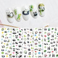 1Pcs Cartoon New Embossed Panda Nail Stickers Art Stickers Nail Art Decoration SUPER BABY. 