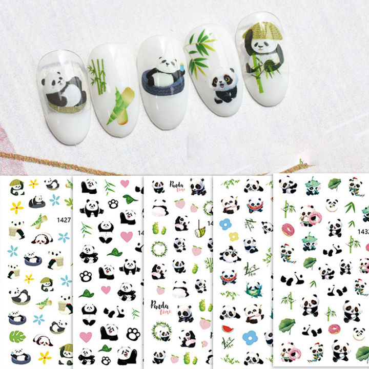 1Pcs Cartoon New Embossed Panda Nail Stickers Art Stickers Nail Art Decoration SUPER BABY