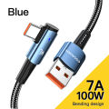 Essager Multi Protocol Compatibility 7A USB Type C Cable 90 Degree For OPPO Fast Charing Honor Huawei Oneplus Realme Angled Charger Data Wire. 