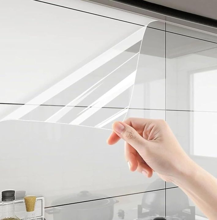 Clear Oil Proof Wall Stickers Wallpaper Kitchen Backsplash Wall ...