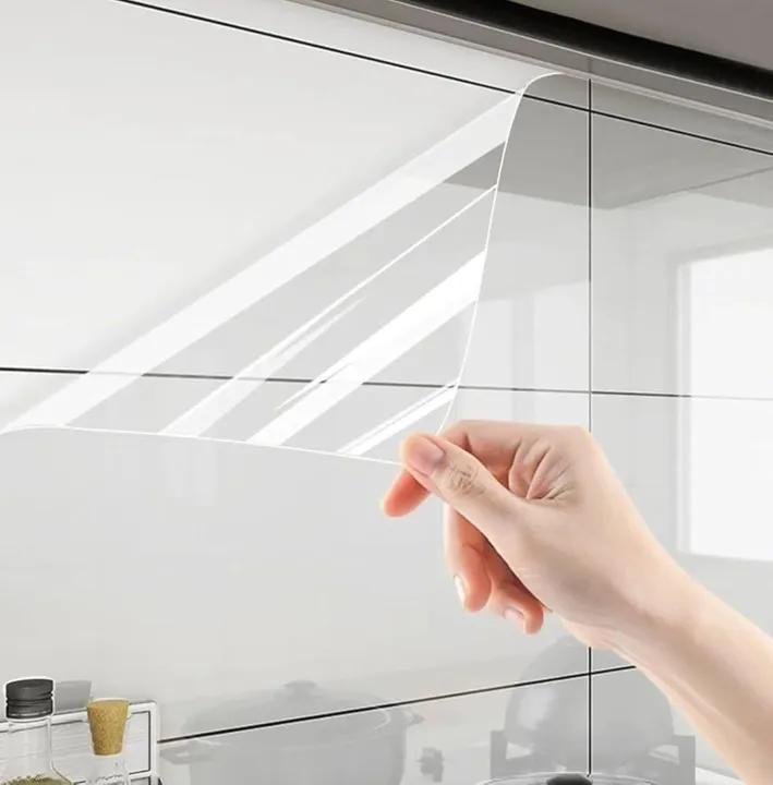 Clear Oil Proof Wall Stickers Wallpaper Kitchen Backsplash Wall ...
