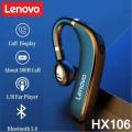 Lenovo HX106 Bluetooth Earphone Pro Ear Hook Wireless Bluetooth 5.0 Earbud With Microphone For Business Affairs Driving Meeting. 