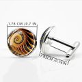 Fibonacci Spiral Golden Ratio Cufflinks Men Fashion Sacred Geometry Cufflinks Silver Color Cuff Links. 