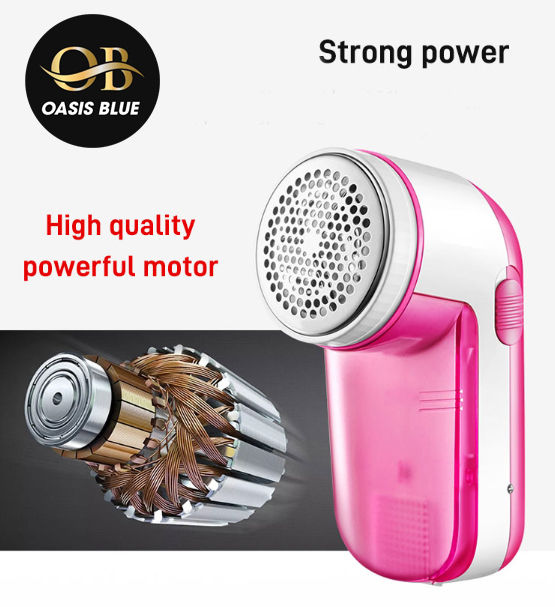 OASIS BLUE Household Clothes Shaver Fabric Lint Remover Fuzz Electric Fluff portable Brush&blade Professional Rechargeable Lint Remover (Premium Quality with Extra Blades)