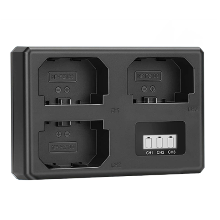 NP-FZ100 NPFZ100 Battery 3 Slot Charger Camera Alpha A7R3 A6600 A6700 A7M3 ARR4 A7R4 A7R5 A7III ZV-E1 FX3 Replacement Spare Parts
