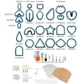 142Pcs Polymer Clay Cutters Set 24 Shapes Plastic Clay Earring Cutter DIY Mold Lonni. 