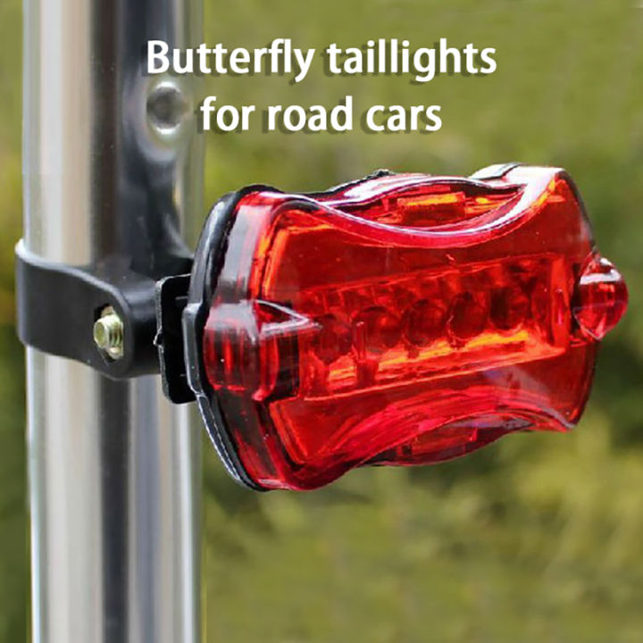Mountain Bike Tail Lights Butterfly Tail Lights 5Led Tail Light Warning Light SUPER BABY