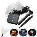 4.8M 20LED Solar Powered Four Leaf Waterproof String Lights Lamp Warm White/White/Multicolor. 