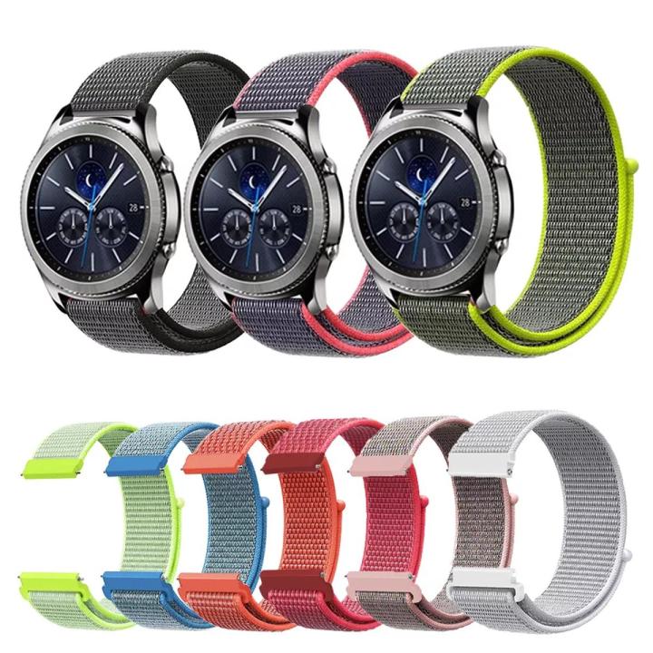 22 MM Nylon Watch Band Smartwatch Strap Bracelet Charm Adjustable Hook Loop for Galaxy Watch Active, Active 2, Amazfit GTS, GTR HuaWei GT and all other 20 22 mm Width Supported Watches
