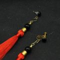 2022 New Anime VTuber Vox Akuma Earrings NIJISANJI EN Luxiem Red Tassel Ear Clips Unisex Cosplay Fashion Women Men Jewelry. 