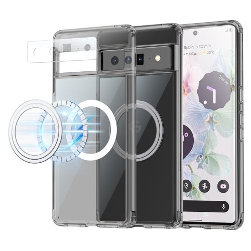 Google Pixel 6 Pro Magsafe Magnetic Case Shockproof Transparent Clear Cover for Google Pixel 6 Pro Case Magnet