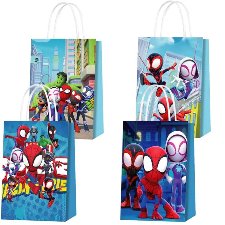 Spidey His Amazing Friends Paper Bag Candy Gift Packaging Bags Kids Spiderman Birthday Party Decoration Baby Shower Supplies