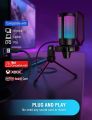 FIFINE Mic AmpliGame A6V USB Microphone with Volume Dial, Mute Button & RGB for Gaming on PC/Laptop/PS4/5. 