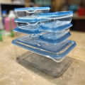 Thumb Lock Plastic Food Storage Container Set Pack of 7 Airtight Boxes Small to Large Sizes. 