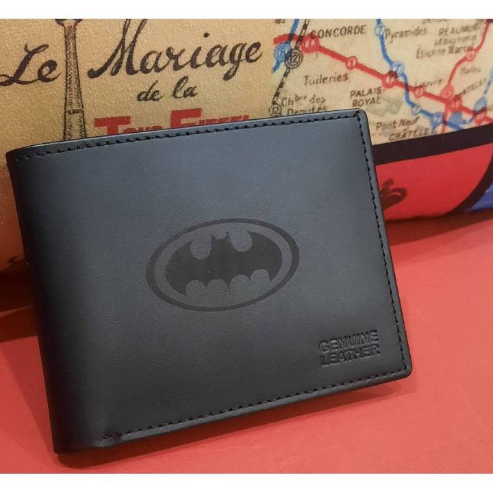 Super Hero Inspired Personalized Handmade Genuine Leather Wallet by Vuci. Choose Your Favorite Logo for Laser Engraving.