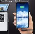 L-Shape 90 Degree Type-C Fast Charging Data Cable - blue/Black. 