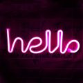 Hello Neon Light Signs LED Neon Word Sign Neon Letters Light Art Decorative Lights Wall Decor for Children Baby Room Hose Bar Recreational Wedding Party Decoration (Pink hello). 