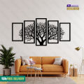 EVENTO Wooden Wall Hanging Decor Panel 5 Frame Tree Scenery 3D DIY Laser Cut Cnc Wall Art Design Decoration For Home Decor Living Room And Offices And For Gifts Item. 