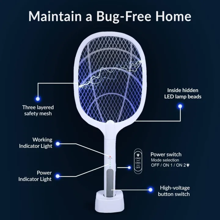 Electric%20Fly%20Swatter,%202-in-1%20Handheld%20Rechargeable%20Bug%20Zapper,%203-Layer%20Touch%20Mesh,%203000%20Volt%20High-Powered%20mosquito%20Killer%20Racket%20for%20Indoor%20and%20Outdoor,%20Original%20agarbatti%20Mosquito%20Killer%20China%20Imported%20pack%20of%2030%20with%20stand%20-%20Image%202