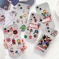 Avenger Marvel Cartoon phone Case for iPhone XR 8 7 Plus 6S X XS 13 Mini 11 14 15 Pro 12 Pro Max SE XS Max 13Pro Silicone Bumper BruberryBe. 