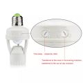 Motion Sensor Smart 110V-240V 60W PIR Induction Infrared Motion Sensor E27 LED lamp Base Holder With light Control Switch Bulb Socket Adapter. 