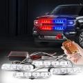 4 Grill Strobe Flasher Car lights Led Interior Remote Control System Light. 