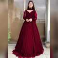Long stylish maxi with dupatta and trouser - big double flair lace maxi - stitched 3 pecs - women dresses - party wear -. 