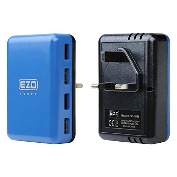 EZOPower 4-Port 5A 25W UK Travel Wall Charger Adapter