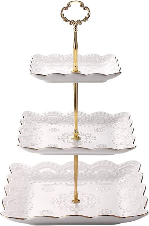 Ceramic%203%20tier%20embossed%20cake,%20cupcakes,%20tea%20snacks%20dish%20stand%20-%20Image%202