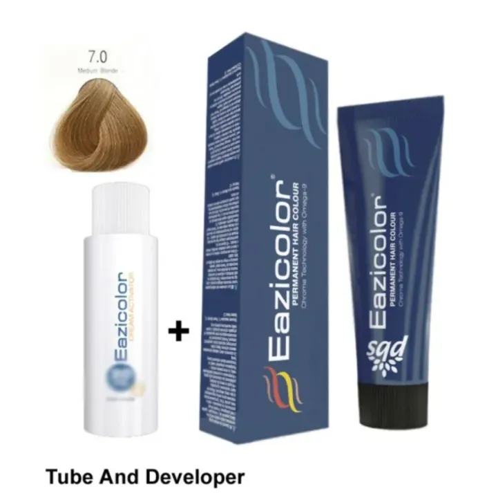 Eazicolor Professional Hair Color Tube And developer Color Shade 7.0 ...