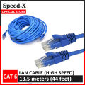 SpeedX LAN Cable 13.5 meters (44 feet) Cat 6 Ethernet Cable Fixed Connectors Internet Wire. 