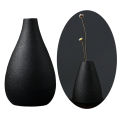Modern Black Ceramic Flower Vase Centerpieces Office Desktop Decoration. 
