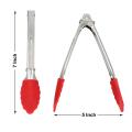 Small Tongs With Silicone Tips 7 Inch Kitchen Tongs – Set Of 3 - Perfect For Serving Food, Cooking, Salad, Grilling Red. 