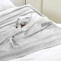 Fluffy Mink Fleece Throw Blanket- Silver. 