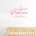 WallsArt Store Crown Diamond Wall Decals Princess Sleep Here Wall Stickers Removable DIY Mural Art Words With Flower Quotes Vinyl Stickers for Kids Bedroom Living Room Nursery Home Background Decoration. 