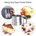 Stainless Steel Flour Sifter with Hand Press Design, Sieve Cup with Measuring Scale for Baking Flour, Powdered Sugar and Other Flour - Flour Shaker(Silver). 