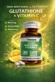 Glutathione + Vitamin C Tablets – Anti-Aging & Immune Booster, High Potency Antioxidant, 30 Tablets. 