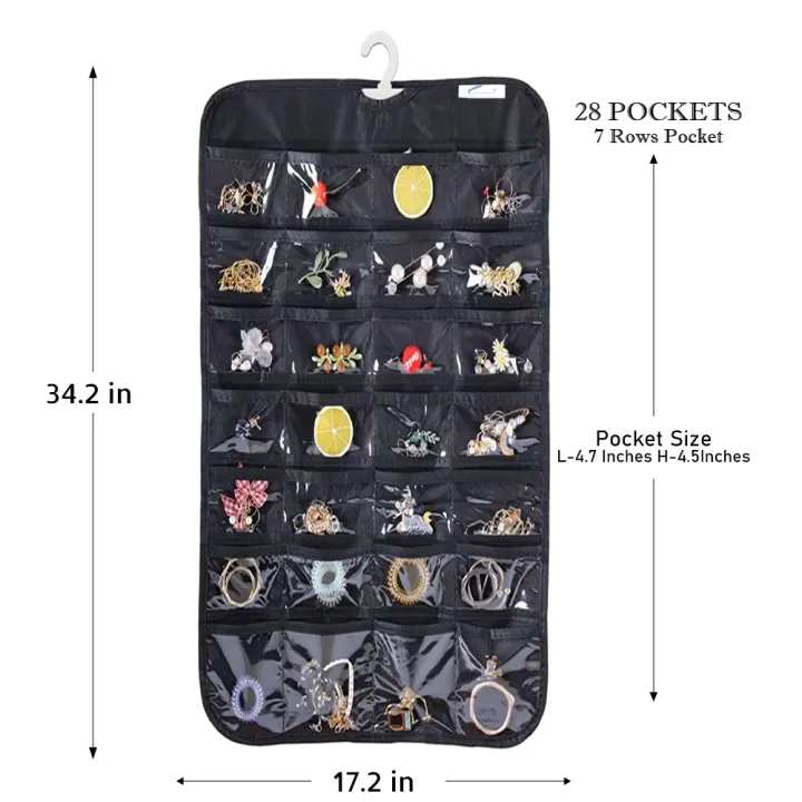 Fast%20Forward%20Jewelry%20Organizer%20Closet%20Organizer%20Hanging%20Storage%2028%20Clear%20PVC%20Pockets%20High%20Quality%2075%20GSM%20Non-Woven%20Fabric%20and%20PVC%20Material%20-%20Image%203