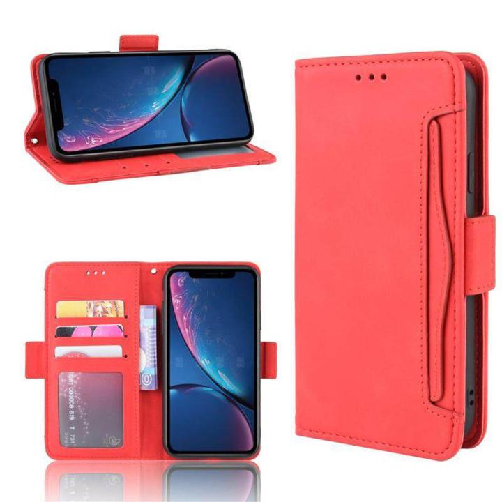 For Apple iPhone XR Wallet Case Magnetic Book Flip Cover with Removable Credit Card Holder
