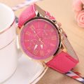 Fashion Geneva Women Watch Simplified Elegant Leather Strap Quartz Watches for Ladies. 