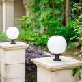 Solar Globe - Round Ball IP55 Waterproof Solar Outdoor Column Lamp Villa Fence LED Post Light Courtyard Garden Lawn Street Lights External Landscape Patio Pillar Lighting Fixture Solar Outdoor LED Light. 