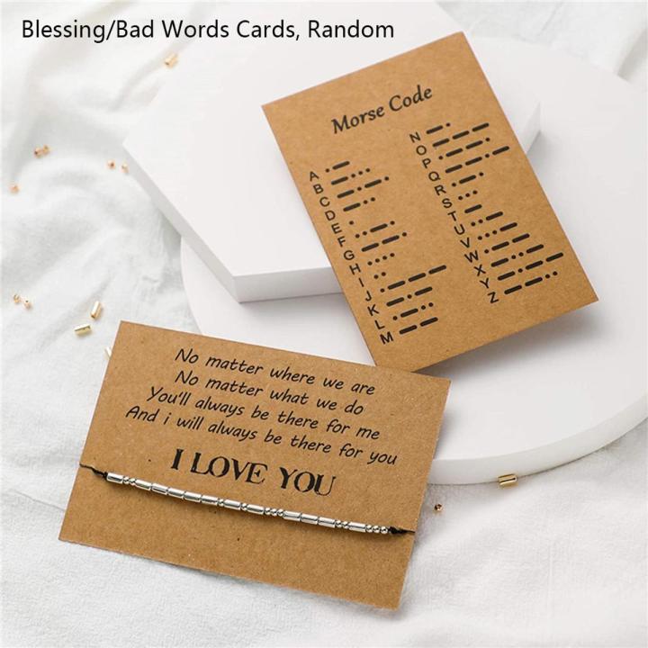 【beauty code】DIY Morse Code Bracelet Making Kit 400 Round Spacer 400 Long Tube Beads 20 Morse Code Decoding Card Line