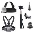 3 in 1 Universal Waterproof Action Camera Accessories Bundle Kit - Head Strap Mount/Chest Harness/Selfie Stick Compatible for Gopro Hero 6 5 Action Camera. 