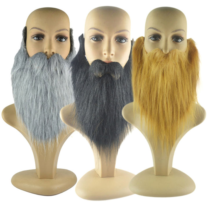 DIY Fancy Dress Fake Beard Long Fluff Beards Cosplay Costume Props Simulated Beard Handmade Mustache Halloween Party Supplies-Angelia