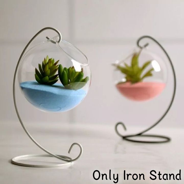 Customized Gold, Black and White Fancy Rack For a small pot or glass pot for home decoration made with iron Only Iron Stand